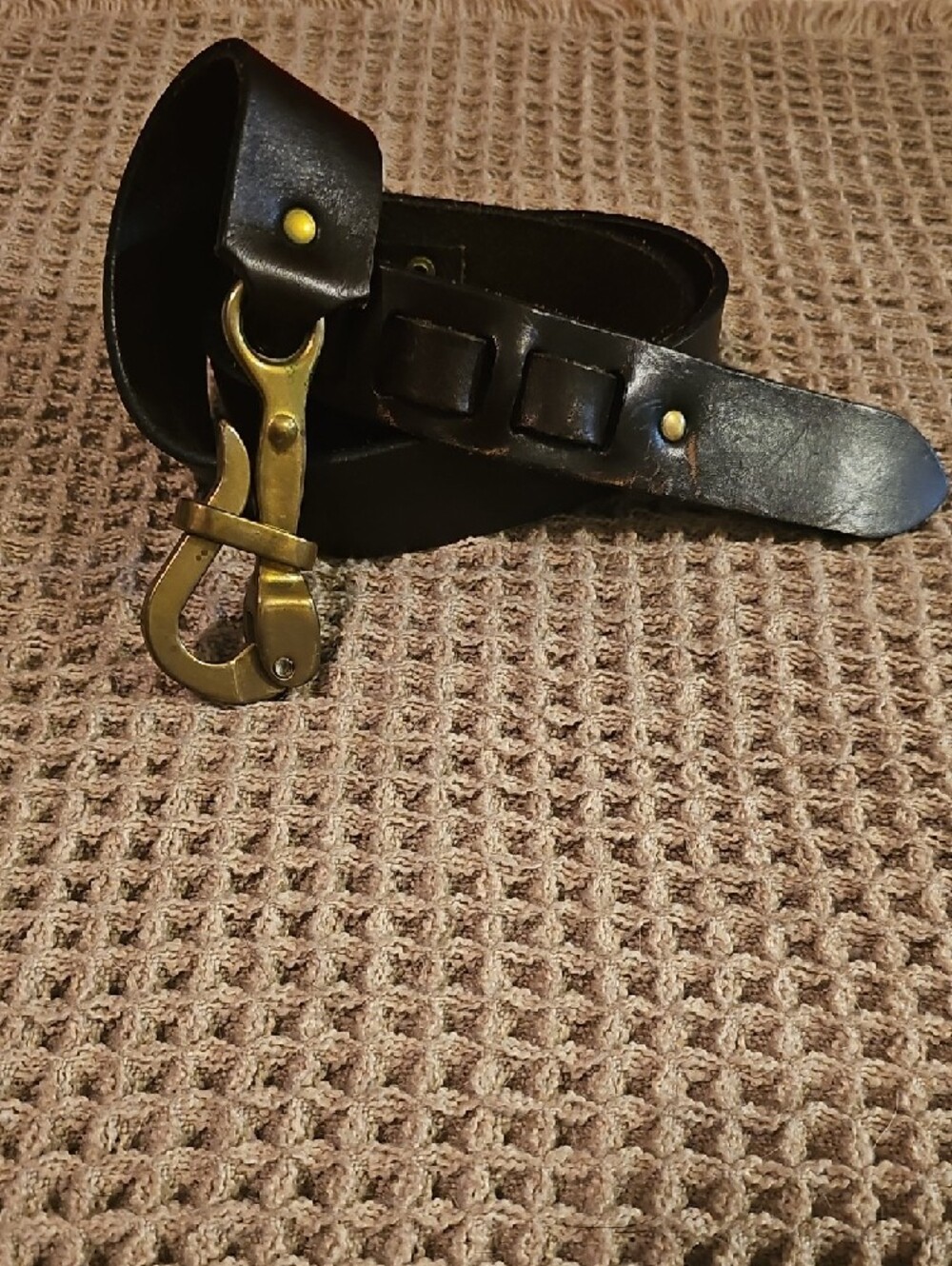 Austin Jeffers Hoof Pick Belt with Antique Brass Hardware - Picture 2 of 2
